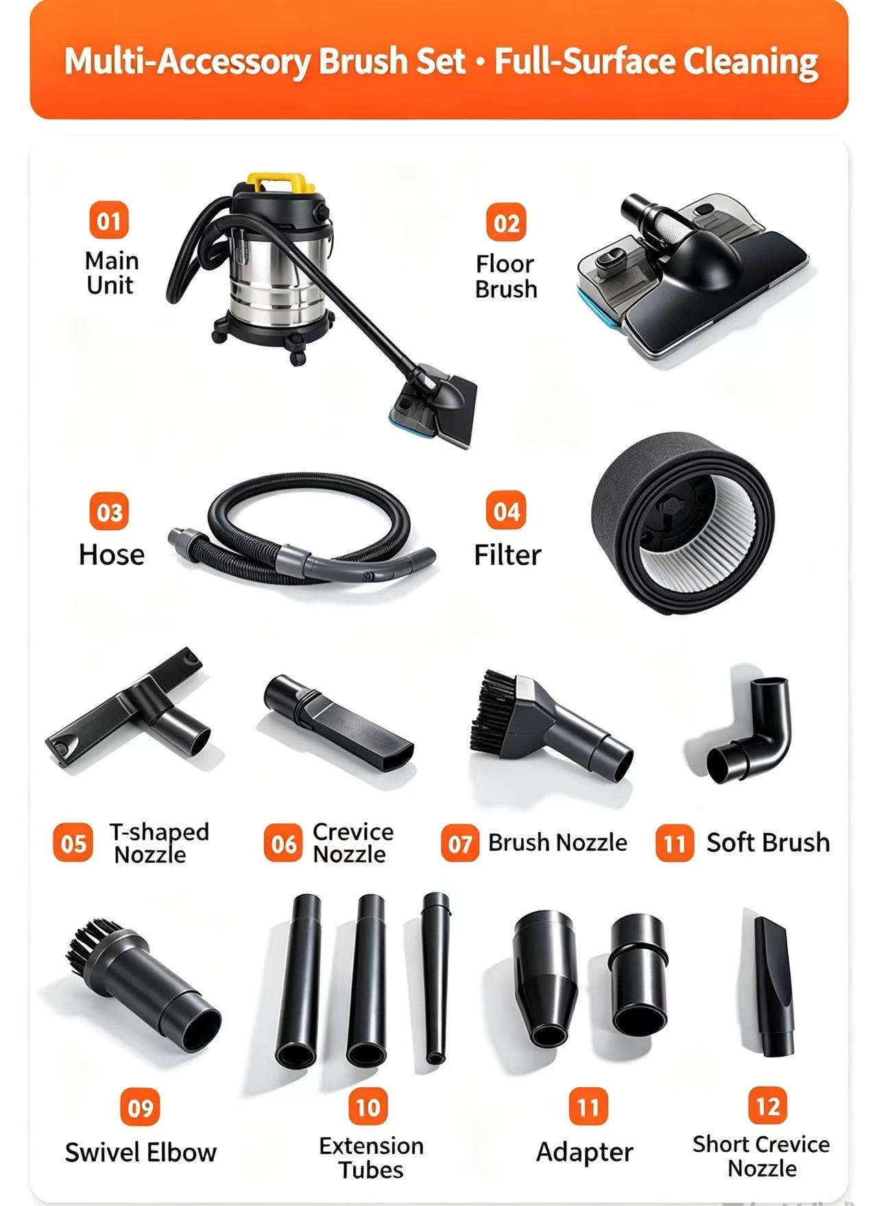 GHA-518A Stainless steel bucket-type vacuum cleaner